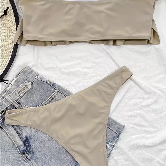 “Gia” Ruched Bandeau Bikini Set (Two Piece Bathing Suit) — Size Small or Medium - Picture 8 of 15